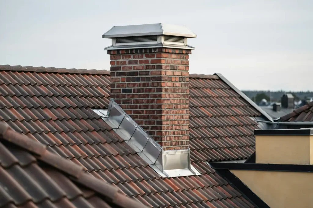 skorstensbeslag och huvrenovering p flerbostadshus i gustavsberg